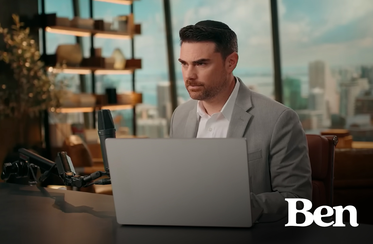 Ben Shapiro addressing his audience in a recent podcast episode.